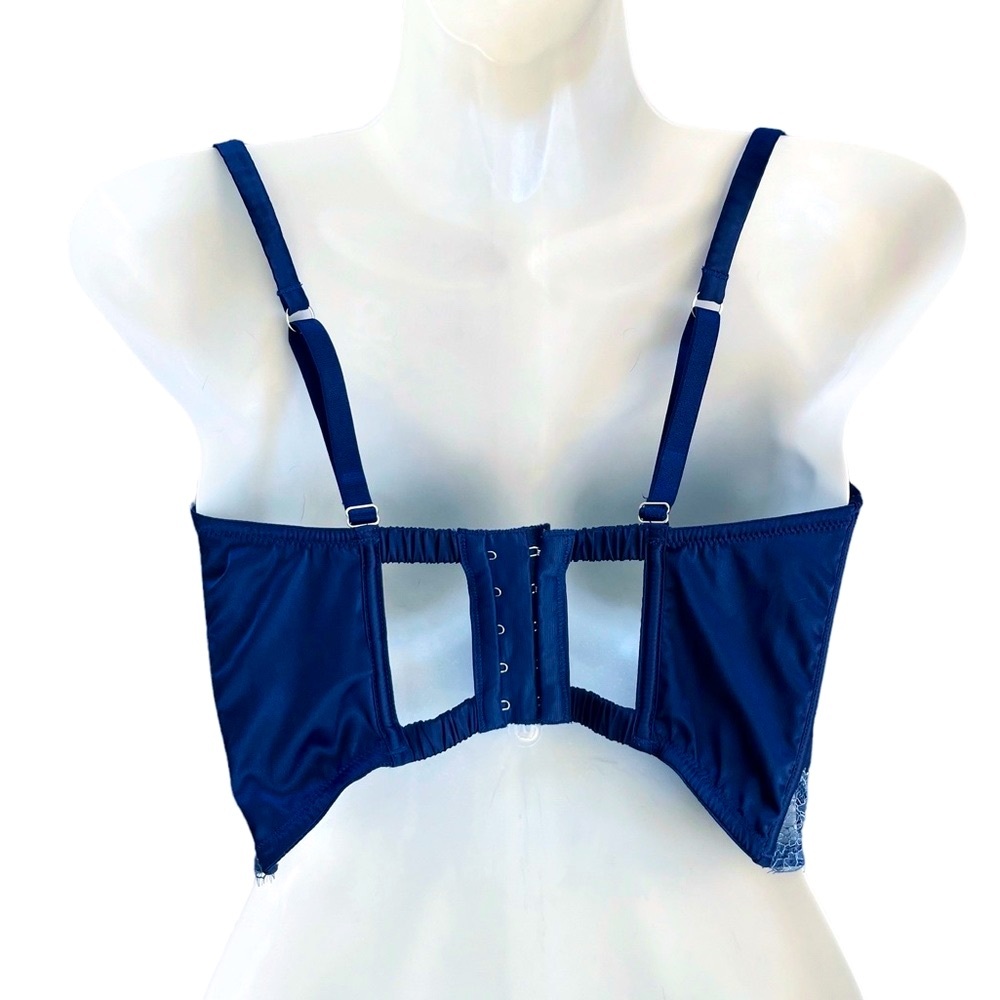 Victoria’s Secret Navy Blue Balconet Bustier Bra Size 32DD - Picture 5 of 6